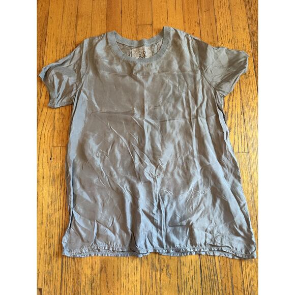 Johnny Was Pete & Greta Shirt Tee Womens Small Gray Cupra Silky PG3185 - Picture 1 of 6